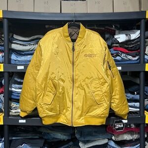 Vintage Southpole Bomber Jacket Reversible Mens Large Brown Tan Flight Y2K 2000s